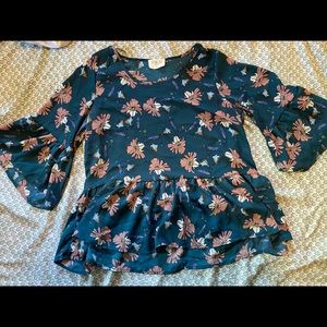 Peplum floral blouse